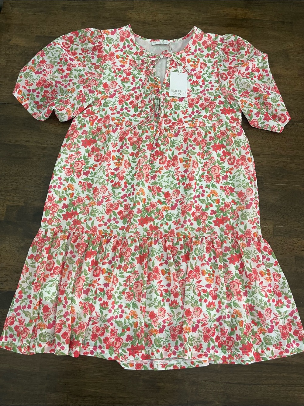 Smith and Quinn Florence Dress Field Flowers Mini Dress pink green Medium NWT